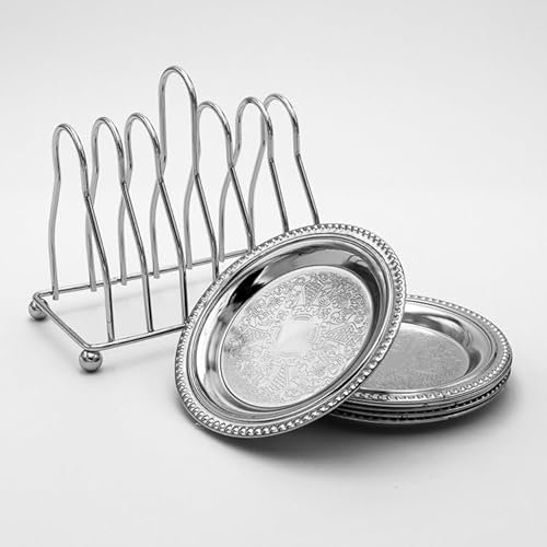 6 x Orientalische Untersetzer für Gläser Teegläser Gold oder Silber HM 5402 (Silber)