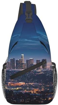 Schultertasche Skyline Von Los Angeles Umhängetasche Multipurpose Wasserdicht Chest Herren, Für Outdoor, Radfahren, Fitness