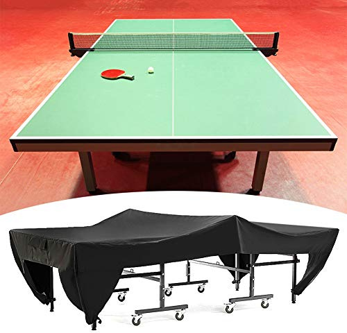 Tissting Funda para Mesa de Ping Pong Exterior, Cubierta Impermeable | Antipolvo de Poliéster Plateado 190T 280x153x73 cm con Bolsa de Almacenamiento para Terraza Jardín Club Deportivo