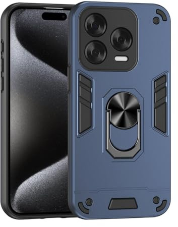 Wigento Für ZTE Blade V70 Vita Armor Magnet Metall Ring PC Schutz Handy Hülle Case Blau