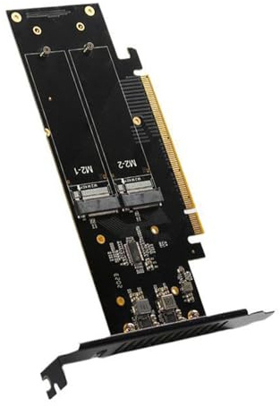 FOLODA 4 NVMe HDDs Expansion Adapter for PCIe 5.0 X16 Up to 4 Drive Large Storage Capacity and RAIDs Management HDDs Array Adapter
