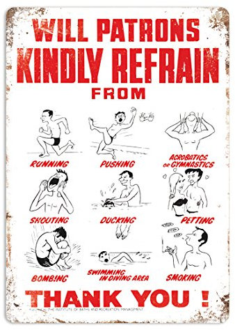 Schild der alten Schwimmschule – Retro Schwimmbad – Metallwandschild Aufschrift inspirierende Kunst