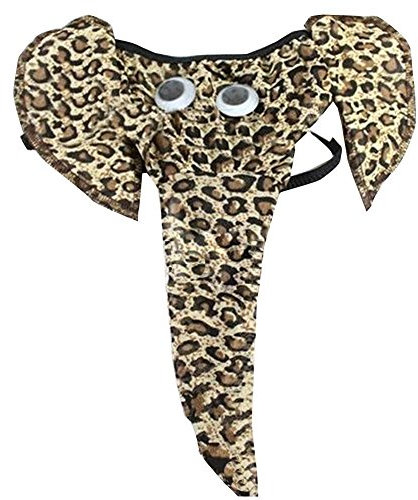 Creamlin Sexy Männer Elefanten Unterwäsche Pouch Slips Strings Lustige G-String Lover Geschenk (Leopard)