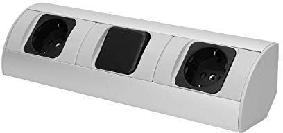 Orno AE-1304(GS) Prise d'angle de cuisine avec interrupteur, 2 prises, 3680 W