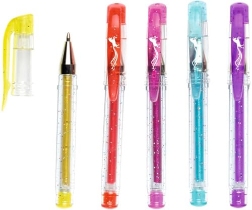 moses. Einhorn Glittergelstifte, 6 Stifte mit Glitter zum Malen, Basteln, Dekorieren, Beschriften für Briefe, Notizbücher, Kalendereinträge für Kinder