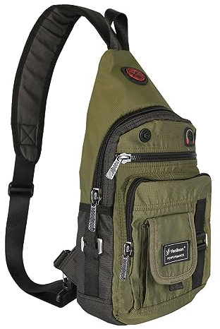 Vanlison Crossbody Sling Bag Kleiner Rucksack für Männer Frauen Teenager Tasche, B-Grün (passend für 10,5 Zoll iPad), Medium