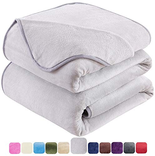 HOZY Kuscheldecke 150x200cm Grau, Fleece Decke Sofa Decke, Warme Bettdecke Fleecedecke Couch Decken Flauschige Decke, Tagesdecke Sofaüberwurf Hundedecke Sofadecke Couchdecke flauschig