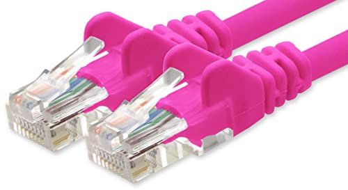 1aTTack.de 10m Cavo di Rete magenta - 1x - Cat.6 Ethernet Gigabit Lan RJ45 10 100 1000 Mbit s - Cavo Patch UTP compatibile con Cat.5 Cat.5e Cat.7 Cat.8 - magenta - 1x - 10m
