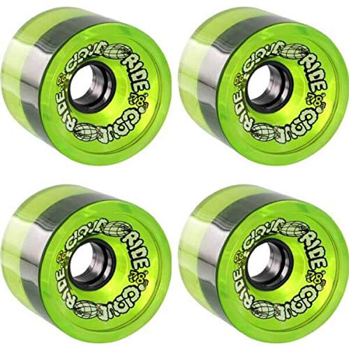 Cloud Ride! Rollen Cruiser Transparent grün Skateboard Longboard Rollen – 69 mm 78 A (4 Stück)
