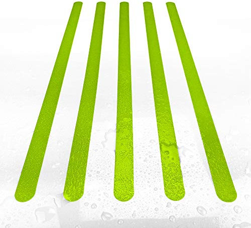 AnTina TAPES® grüne Anti-Rutsch-Aufkleber als Streifen für Dusche & Badewanne, Pads Zertifiziert rutschhemmend & selbstklebend, 8 Stück in Grün, inkl. Reinigungsmittel