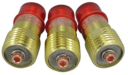 RIVERWELD WIG-Kurzes Gasspiegel - Kollektorgehäuse 17GL332 2,4 mm Lochdurchmesser für SR WP 17 18 26 TIG-Schweißbrenner, Packung zu 3