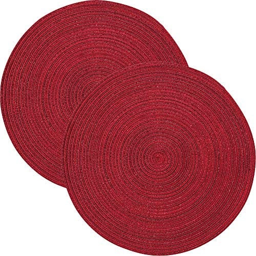 Pichler Tischset Samba 2er-Pack weinrot-Glitzer Größe rund: 38 cm Ø
