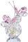 H&D HYALINE & DORA Rosa Kristall Doppel Schmetterlings Figur Geschenk, handgemachtes Kunstglas Tier Sammlerstück, Geschenkbox