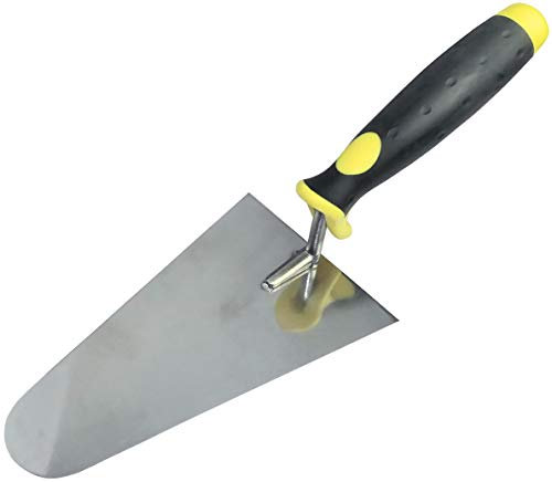 AERZETIX - C46002 - Kelle Italienisch Rund Mauerwerk 180mm - Werkzeug Mauerwerk/Gipser/Fliesenleger - Ergonomischer Griff aus Bi-Material - Arbeiten/Gips/Verbinder/Mörtel/Zement - aus Stahl