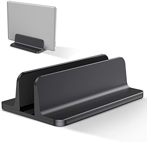 Bewahly Vertikaler Laptop Ständer, Aluminium Verstellbarer Notebook Ständer Platzsparender Halterung für MacBook Pro/Air, iPad, Samsung, Huawei, Surface, Dell, HP, Lenovo und andere (schwarz)