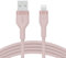 Belkin BoostCharge Flex Silicone USB Type A to Lightning Cable (2M/6.6FT), MFi Certified Charging Cable for iPhone 14/14 Plus, 13, 12, Pro, Max, Mini, SE, iPad and More – Pink