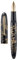 Hongdian N23 Black Rabbit Fountain Pen, Long Blade Medium Nib Gold Trim, New Year Lucky Rabbit Carving Design, Smooth Writing Pen with Converter and Metal Pen Box Set
