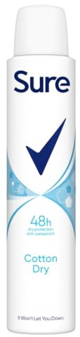 Sure Cotton Dry Deodorant für Frauen Anti-Transpirant Aerosol für 48h Schweiß- und Geruchsschutz 200ml