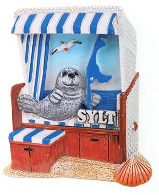 Sylt Magnet Strandkorb Insel Germany Premium Souvenir Polyresin NEU