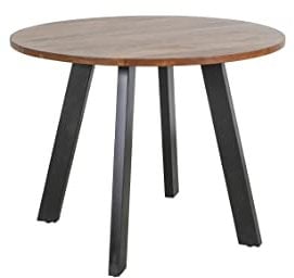 byLIVING Esstisch Tara/runde Tischplatte Akazie Natur/Gestell Metall schwarz/Küchentisch für bis zu 4 Personen/D 100 cm, H 76 cm