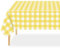 Lot de 3 nappes jetables à carreaux jaunes et blancs en plastique imperméable pour pique-nique, anniversaire, fête, fête prénatale (137 x 274 cm)