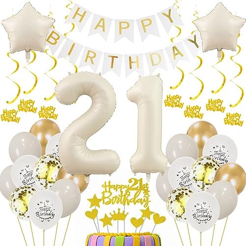 21 Geburtstag Deko Frauen 21. Geburtstagsdeko Beige Gold Ballon 21 Geburtstag Deko Männer Beige 21 Luftballon Geburtstagsdeko Frauen Mann 21 Jahr Geburtstagdeko Beige Luftballon 21. Geburtstag