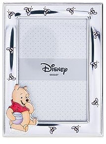 VALENTI & CO. – Disney Baby – Winnie The Pooh – Marco de fotos de plata para niños, regalo bautizo, nacimiento o cumpleaños (13 x 18 cm)