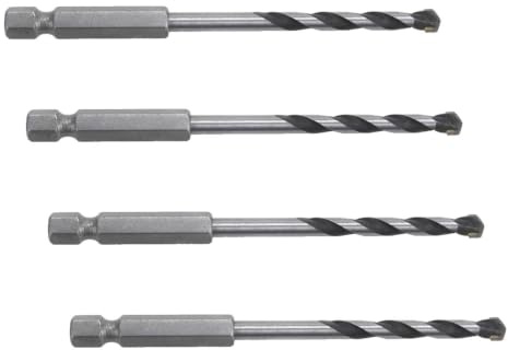 wolfcraft Steinbohrer HM-bestückt, Sechskant-Schaft, Ø 6 mm I 7267000 I Für Bohrungen in Mauerwerk, Kunst- und Naturstein (Packung mit 4)