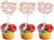 SYKYCTCY 24 Pack Happy Mother's Day Cupcake Toppers with Glitter Heart Love Mother Best Mom Cupcake Picks for Happy Mother's Day Theme Women Birthday Party Cake Decorations Supplies Rose Gold