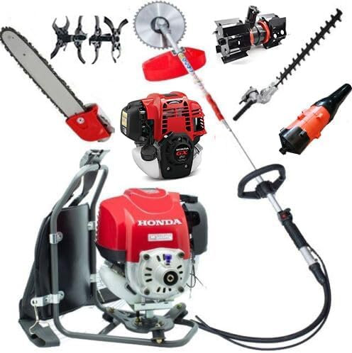 GX50 Zaino 4 tempi Decespugliatore Mangia erbacce Tosaerba Tagliasiepi Pole Saw Soffiatore per foglie Estintore Yard Machine