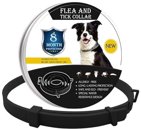 Collar Antiparasitario para Perros - Protección de Alta Eficacia contra Pulgas, Garrapatas y Mosquitos - Ajustable, Impermeable y de Larga Duración - Color Negro