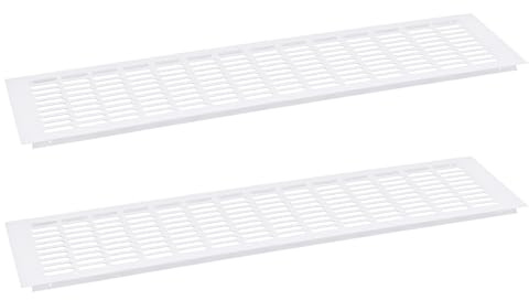 QUARKZMAN 2 Unidades Cubierta de Rejilla de Ventilación (Blanco) | de Conductos de Aire, 700 x 150 mm, Cubierta de Rejilla de Ventilación de Malla de Aleación de Aluminio