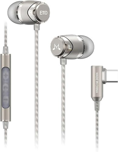 Soundmagic E11D In-Ear Isolating USB-C Earphones with Integrated DAC, Hi-Res Audio, Noise-Isolating Earbuds, Enhanced Bass & Treble, Lightweight Aluminum Build, for USB-C Devices - Gunmetal