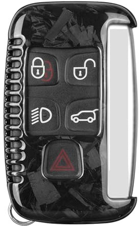 M.JVisun Schmieden Kohlefaser Abdeckung Fall Schlüsselgehäuse Für Land Rover Discovery 4 / Sport Freelander 2 Für Range Rover Evoque / Sport / Velar Auto Schlüssel Schlüsselanhänger - Schwarz
