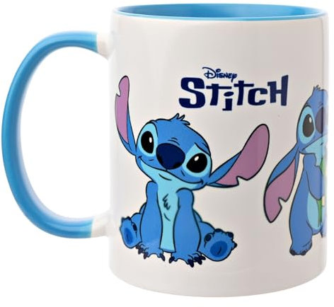 Widdop and Co. - Disney Lilo and Stitch - 'Stitch' Mug - Blue/White Tea, Coffee Glazed Stoneware Drinking Cup - Officially Licensed Disney Merchandise (325ml / 11.4oz).