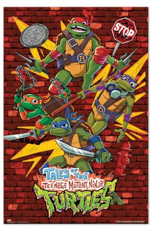 Grupo Erik Poster Ninja Turtles Kunstdruck - Deko Wohnzimmer oder Deko Schlafzimmer - Deko Zimmer - Größe 61 x 91 - Offizieller Ninja Turtles Fanartikel