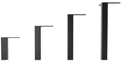 HEVVA Möbelfüße 10/15/20/25 cm | Luzern & LINZ | Möbelbeine, Schrankfüße, Sockelfuß für Schrank, Couch, Sofa, Bett oder Sideboard | (4X Füße - Schwarz, 25 cm - quadratisch)