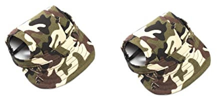 WOONEKY 2stücke Pet Dog Baseball Cap Mit Ohrlöchern Für Kleine Hunde Camouflage Canvas Atmungsaktiv Und Für Outdoor-aktivitäten