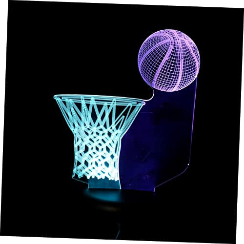 Hemobllo 1 Set insegna neon di basket luce notturna da basket Luce notturna visiva 3d luce a LED luci notturne led cameretta luce notturna 3d Lampada LED a 7 colori acrilico Colorful