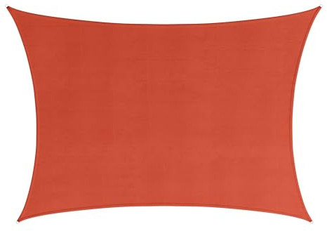 Pure Garden – Voile d'ombrage rectangulaire incurvé avec Protection UV, auvent pour extérieur, terrasse ou Piscine, 3 x 4 m (Terre Cuite)