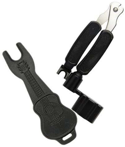 BESTonZON 2 Stück Schnur Gitarrenwartung Bassgitarre Ersatz-Bassteil Bass liefert musikinstrumente musical instruments Gitarrenwerkzeuge Bass-Reparatur-Tool Rostfreier Stahl Black