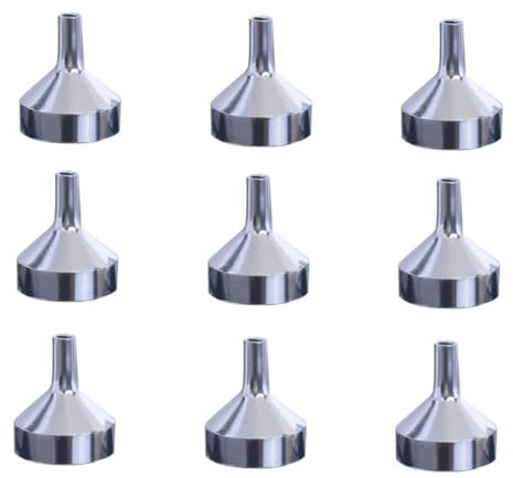 Ciieeo 9piezas Embudos Metálicos Portátiles Mini Para Transferencia De Perfume y Aceites Esenciales Multiuso Compacto Para Botellas Variadas Diseño Fácil De Limpiar y Reutilizable