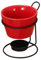 Milageto Ensemble de caquelon à fondue Caquelon à fondue au fromage avec grille en fer Ustensiles de cuisine Caquelon à fondue en porcelaine pour dîner, Rouge