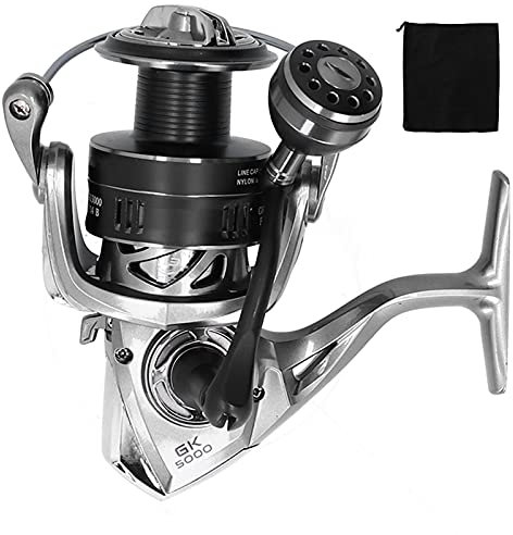 Mulinello da pesca Glomora, 13+1 cuscinetti, rapporto di trasmissione 4.7: 1, modello disponibile (GK5000/6000) Coppa in filo metallico + corpo in nylon per la pesca in acqua
