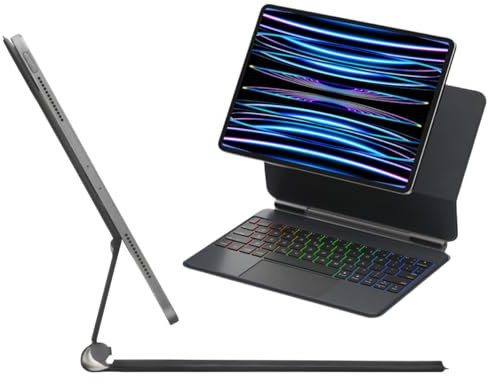 Keyboard Case for iPad mini 7 (A17 Pro) & Mini 6 - Magic case with Floating Cantilever Stand for iPad mini 7th 6th Gen, Backlit Keyboard with Trackpad, Black