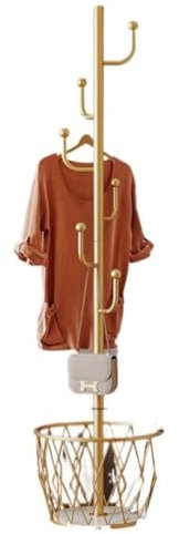 YGDYFDC Porte-manteau d'angle Porte-manteau En Fer Forgé De Style Crème, Sur Pied, For Chambre À Coucher, Salon, Porte-vêtements, Maison Simple Porte-manteau Vintage(Black)