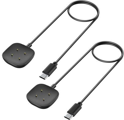 Yisica [2 Pack 50CM] USB C Charger for Fitbit Versa 4 Chargers & Fitbi t Sense 2 Chargers, Replacement Type-C Magnetic Charging Cable for Fitbit Versa 4/3/Sense/2