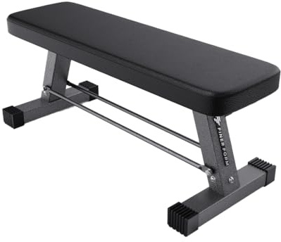 FF Finer Form Essential Flat Weight Bench for Your Home Gym – Heavy Duty Workout Bench for Bench Press, Hip Thrusts & Strength Training Exercise – Compact, Fitness Equipment for Home Use