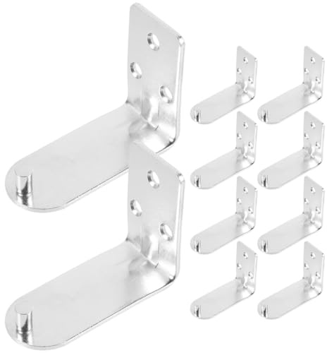 NUOBESTY 10Pcs Fire Extinguisher Wall Mount Brackets, Iron L Hooks | Heavy duty iron L-shaped hooks for stable wall mounting and organized extinguisher storage in home, office or vehicle