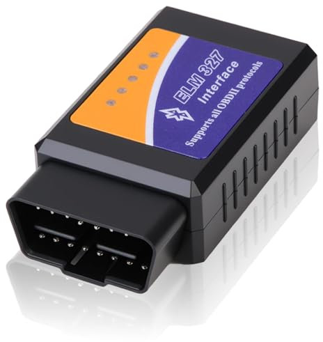 OBD2 Bluetooth Adapter für Android, iOS und Windows, Auto Diagnosegerät für Benzin und Diesel Fahrzeuge, geeignet für alle OBDII Protokolle, OBD Stecker mit ELM327 Chip für Fehlerdiagnose